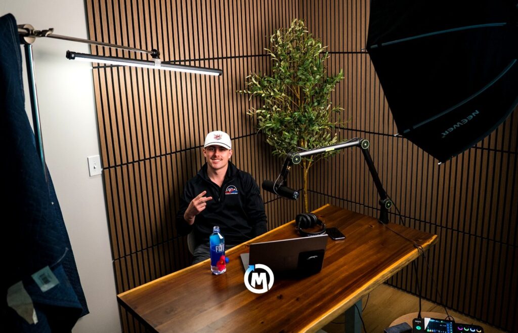 Podcast and video studio setup used by Overcome Media for website content creation